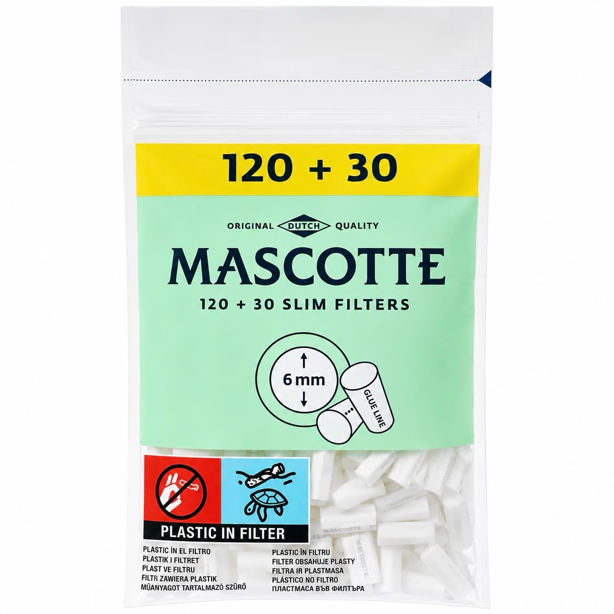 Фильтры сиг. MASCOTTE Slim Filters (6мм/15мм) 150шт. (120+30)